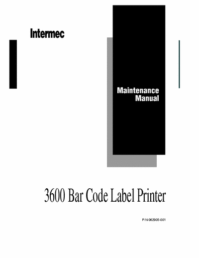 Intermec 3600 Intermec 3400-3600 Bar Code Label Printer Service Manual